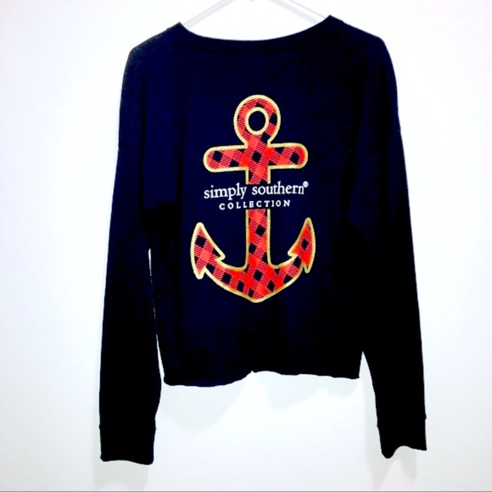 NEW Simply Southern Women’s Collection Top with Gold Red Anchor